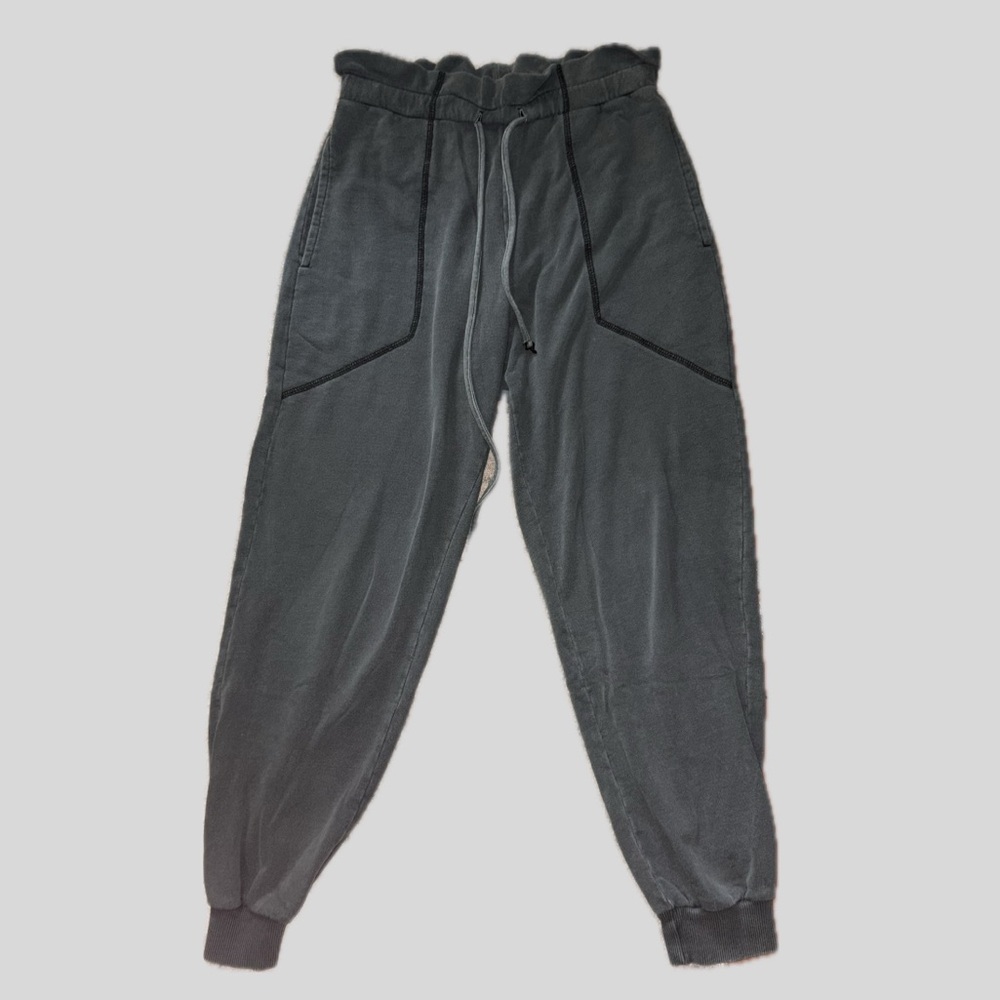 7 For All Mankind Paperbag Drawstring Jogger Pants Women Size Small Gray Sweats